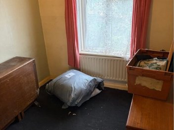 Room being cleared during a bereavement house clearance