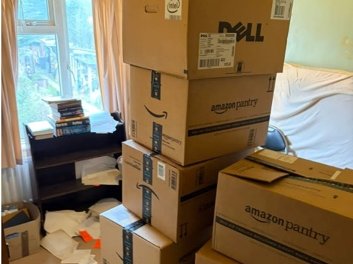 Boxes packed during a Home Care Utility house clearance